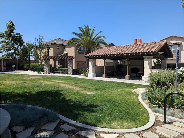 753 Huron Pl, Claremont, CA 91711 - exterior space featuring a pergola, a tile roof, stucco siding, and a gazebo