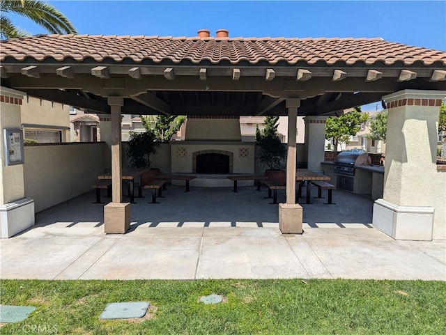 753 Huron Pl, Claremont, CA 91711 - view of patio with a fireplace and a gazebo