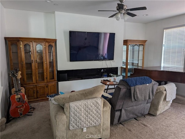 753 Huron Pl, Claremont, CA 91711 - carpeted living area with ceiling fan and recessed lighting