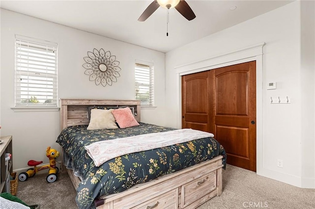 133 Valley Ridge Dr, Paradise, CA 95969 - carpeted bedroom with a closet and a ceiling fan