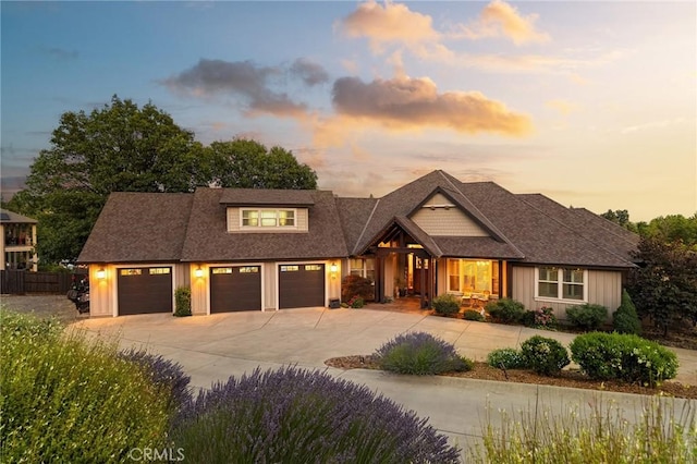 133 Valley Ridge Dr, Paradise, CA 95969 - craftsman inspired home with concrete driveway, board and batten siding, a shingled roof, and an attached garage