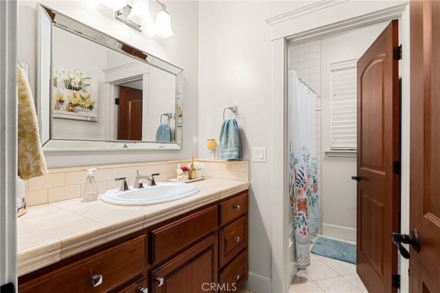 133 Valley Ridge Dr, Paradise, CA 95969 - bathroom featuring vanity, tile patterned flooring, and curtained shower