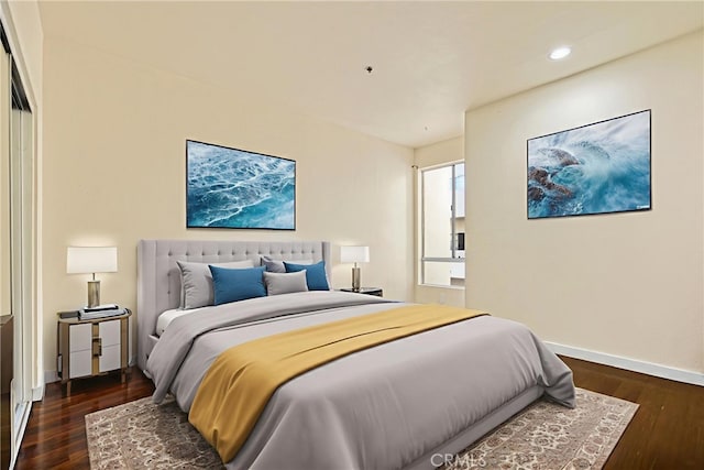 19350 Sherman Way Unit 223, Reseda, CA 91335 - bedroom with wood finished floors, recessed lighting, and baseboards