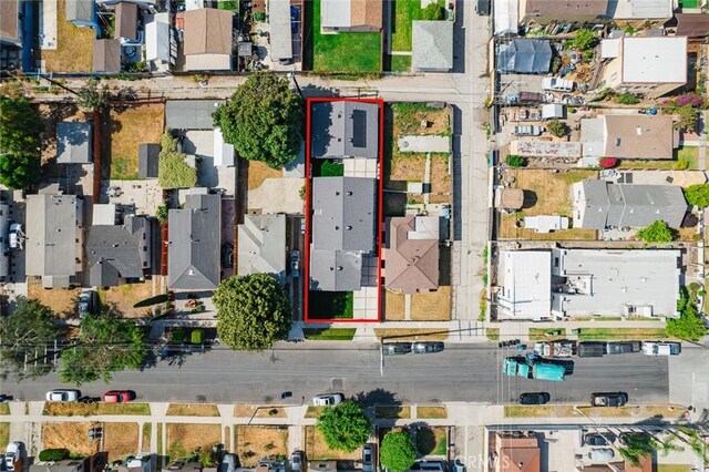 941 E 97th St, Los Angeles, CA 90002 - aerial perspective of suburban area with property boundaries highlighted