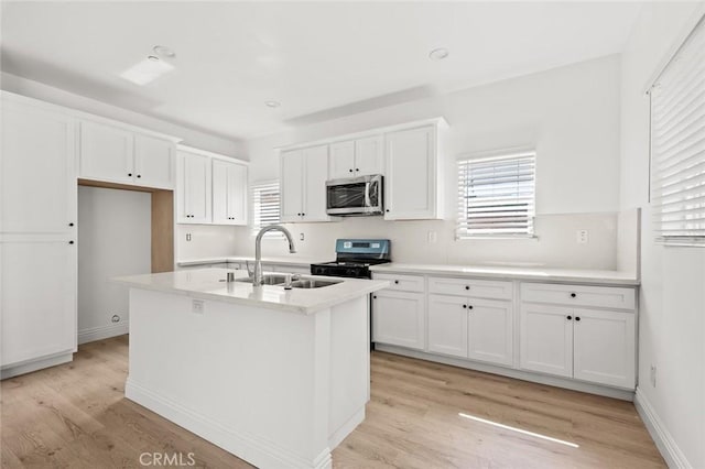 941 E 97th St, Los Angeles, CA 90002 - kitchen with appliances with stainless steel finishes, a sink, white cabinetry, and recessed lighting