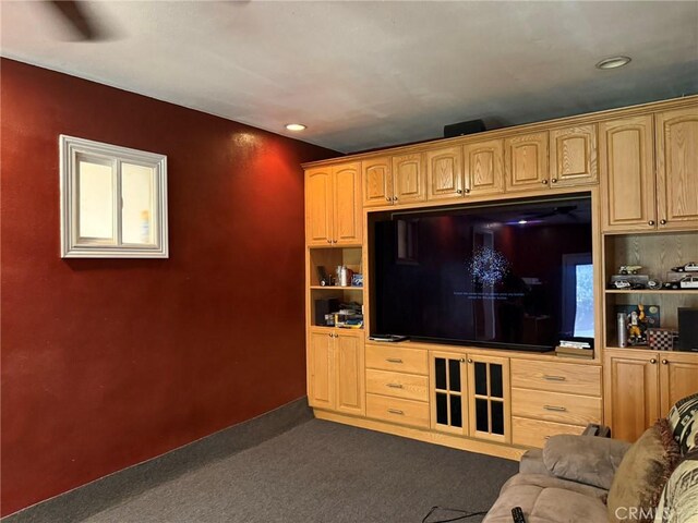 431 W M St, Colton, CA 92324 - living room featuring dark carpet and recessed lighting