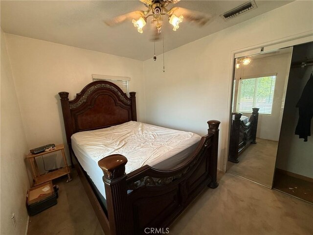 431 W M St, Colton, CA 92324 - bedroom with light carpet and ceiling fan