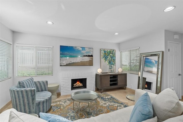34132 Selva Rd Unit 252, Dana Point, CA 92629 - living area with a fireplace, recessed lighting, and baseboards
