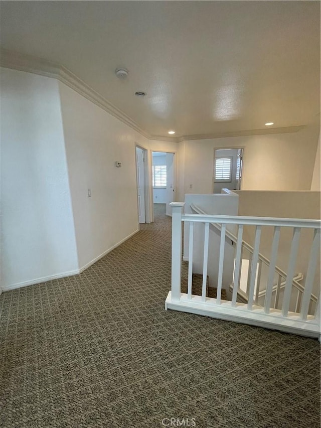 37000 Sabal Ave, Palmdale, CA 93552 - hall featuring ornamental molding, carpet flooring, baseboards, and recessed lighting