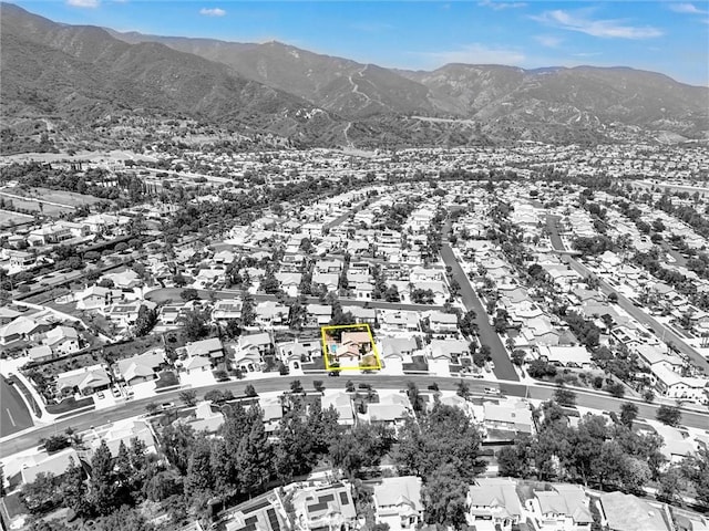 3506 Belvedere Way, Corona, CA 92882 - aerial view of residential area with mountains and property boundaries highlighted