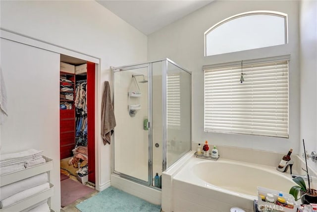 3506 Belvedere Way, Corona, CA 92882 - bathroom featuring a stall shower, a bath, and a spacious closet