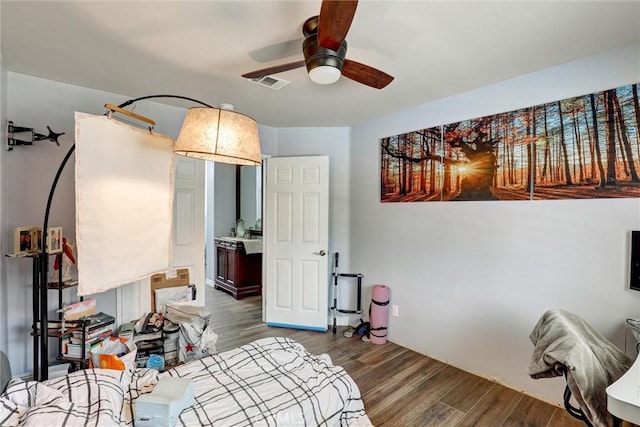 3506 Belvedere Way, Corona, CA 92882 - bedroom featuring wood finished floors and a ceiling fan