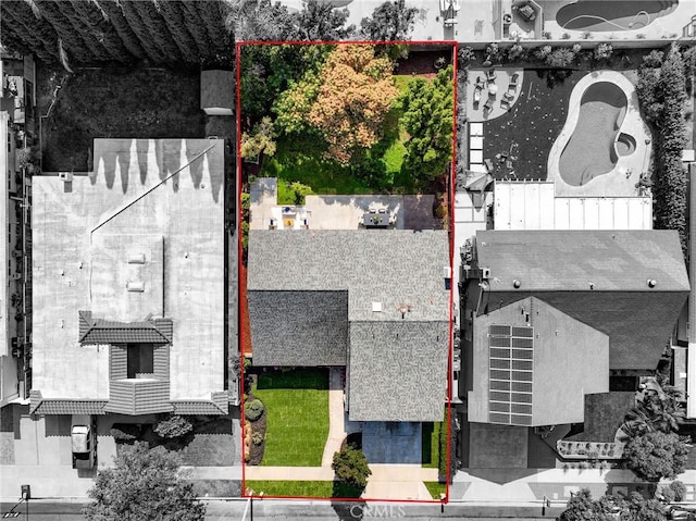 13621 Fairmont Way, Tustin, CA 92780 - aerial overview of property's location with property parcel outlined