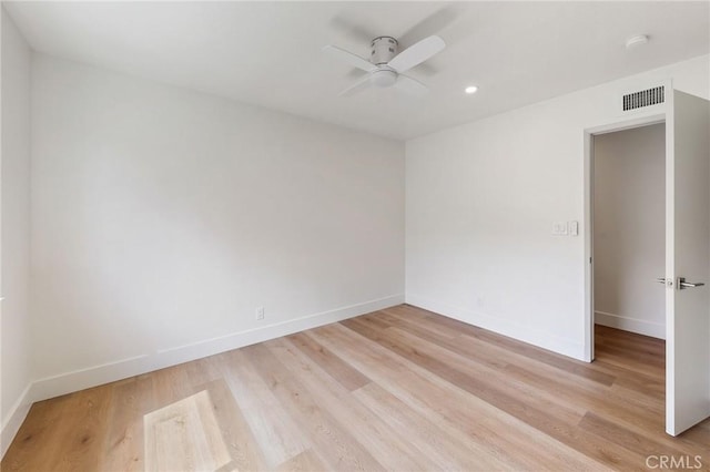 13621 Fairmont Way, Tustin, CA 92780 - spare room with ceiling fan, baseboards, light wood finished floors, recessed lighting, and a smoke detector