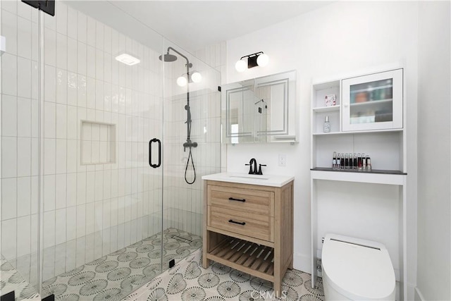 3550 Goldenrod Cir, Seal Beach, CA 90740 - full bathroom with toilet, a shower stall, and vanity