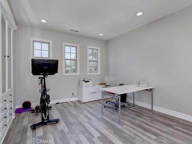 1 Lennox Ct, Ladera Ranch, CA 92694 - home office with wood finished floors, baseboards, and recessed lighting
