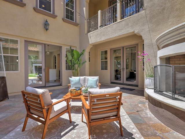1 Lennox Ct, Ladera Ranch, CA 92694 - view of patio featuring french doors and an outdoor hangout area