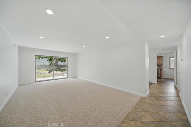 427 W Northridge Ave, Glendora, CA 91741 - empty room featuring baseboards, recessed lighting, and light colored carpet