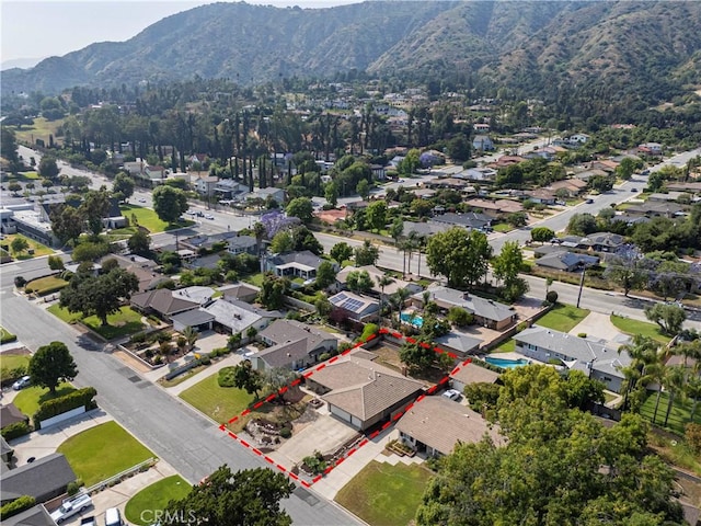 427 W Northridge Ave, Glendora, CA 91741 - aerial perspective of suburban area featuring mountains and property parcel outlined