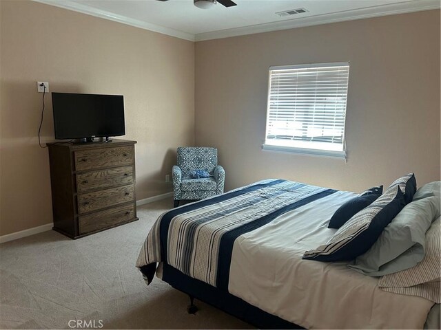 5995 W Brooks Rd, Merced, CA 95341 - bedroom featuring carpet floors, baseboards, and ornamental molding