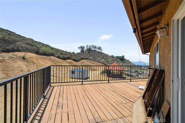 20605 Broadview Dr, Perris, CA 92570 - wooden deck with a mountain view