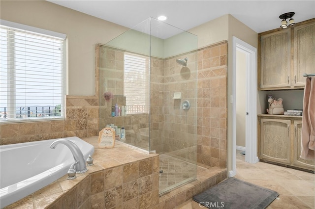20605 Broadview Dr, Perris, CA 92570 - bathroom with a garden tub and a shower stall