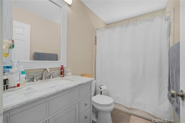 20605 Broadview Dr, Perris, CA 92570 - full bathroom featuring vanity, toilet, and tile patterned floors