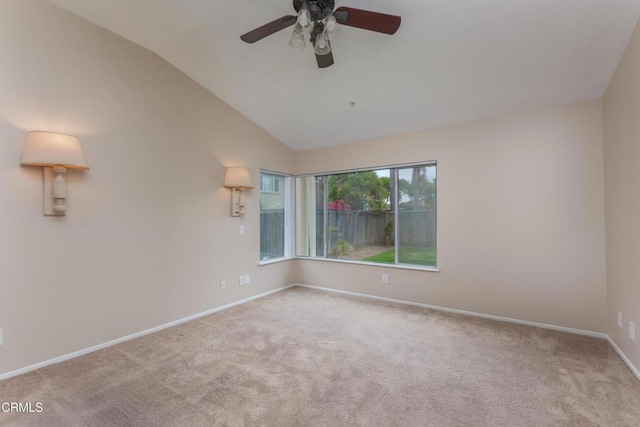 1724 Hilaria St, Oxnard, CA 93030 - carpeted empty room featuring lofted ceiling, ceiling fan, and baseboards