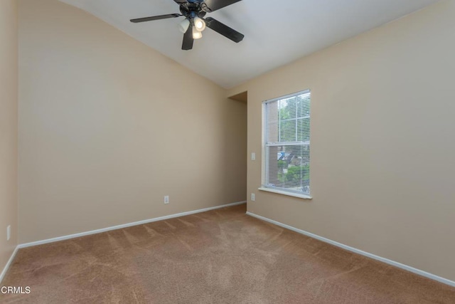1724 Hilaria St, Oxnard, CA 93030 - unfurnished room featuring carpet flooring, lofted ceiling, baseboards, and a ceiling fan