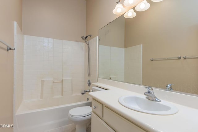 1724 Hilaria St, Oxnard, CA 93030 - bathroom with toilet, vanity, and tub / shower combination