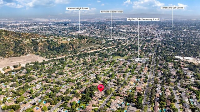 1768 Oakwood Ave, Arcadia, CA 91006 - aerial overview of property's location