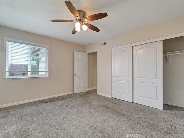 8990 19th St Unit 426, Rancho Cucamonga, CA 91701 - unfurnished bedroom featuring a closet, carpet floors, baseboards, and ceiling fan