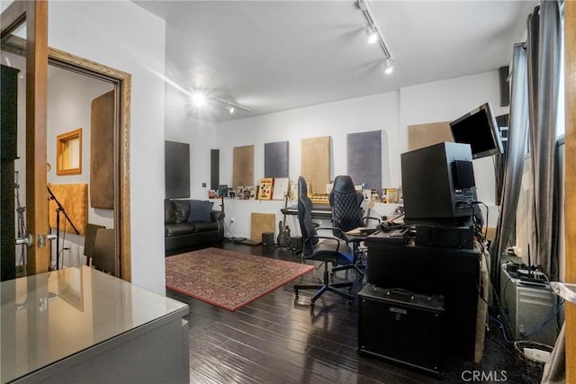 3839 Davana Rd, Sherman Oaks, CA 91423 - office with rail lighting and dark wood-style floors