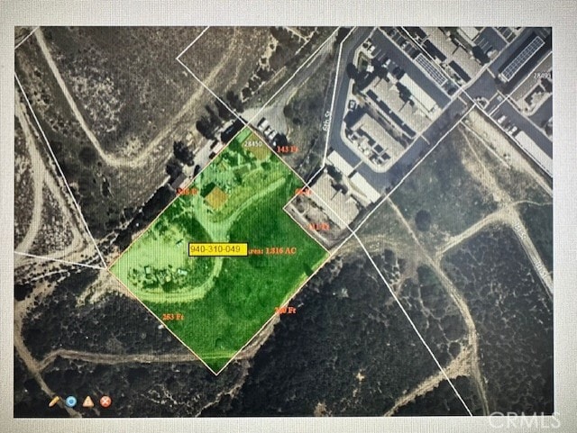 28450 6th St, Temecula, CA 92590 - aerial view of property's location with property parcel outlined
