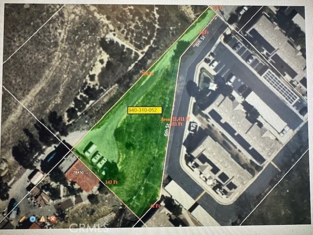 28450 6th St, Temecula, CA 92590 - aerial view of property's location with property parcel outlined