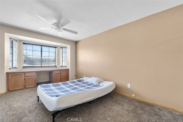 16635 Wintun Rd, Apple Valley, CA 92307 - bedroom with light colored carpet, baseboards, and ceiling fan