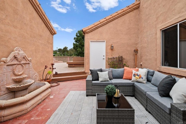 4036 Stonebridge Ln, Rancho Santa Fe, CA 92091 - view of patio / terrace with outdoor lounge area and a deck