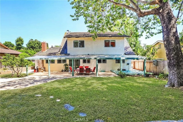 24751 Mosquero Ln, Mission Viejo, CA 92691 - rear view of property with stucco siding, a chimney, and a patio