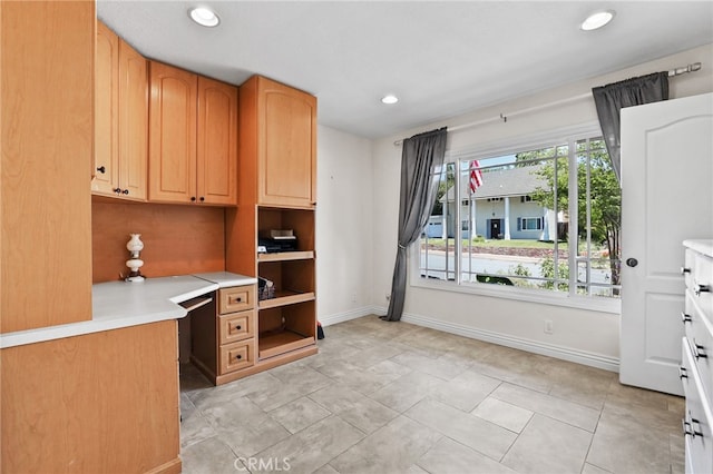 24751 Mosquero Ln, Mission Viejo, CA 92691 - kitchen featuring baseboards, light countertops, and recessed lighting
