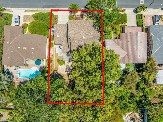 24751 Mosquero Ln, Mission Viejo, CA 92691 - aerial overview of property's location with a pool and property parcel outlined