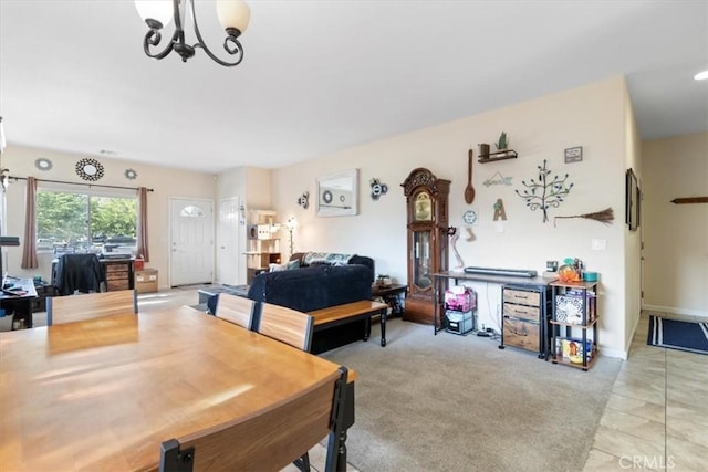 350 E Nugent St, Lancaster, CA 93535 - dining area with a chandelier and light carpet