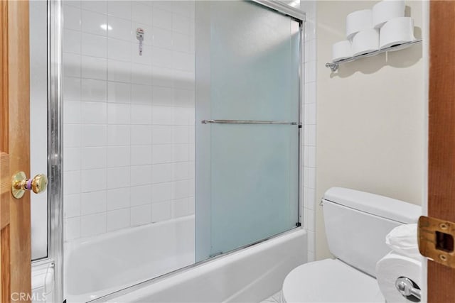 3537 Pinon Pines Rd, Wrightwood, CA 92397 - bathroom featuring toilet and enclosed tub / shower combo