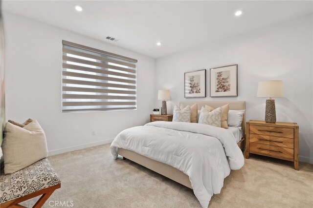 1914 W Bushell St, Anaheim, CA 92805 - bedroom with light colored carpet, baseboards, and recessed lighting
