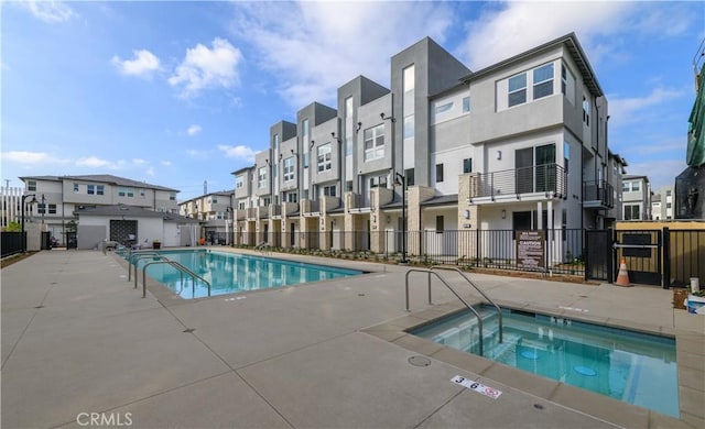 1914 W Bushell St, Anaheim, CA 92805 - community pool featuring a hot tub and a residential view
