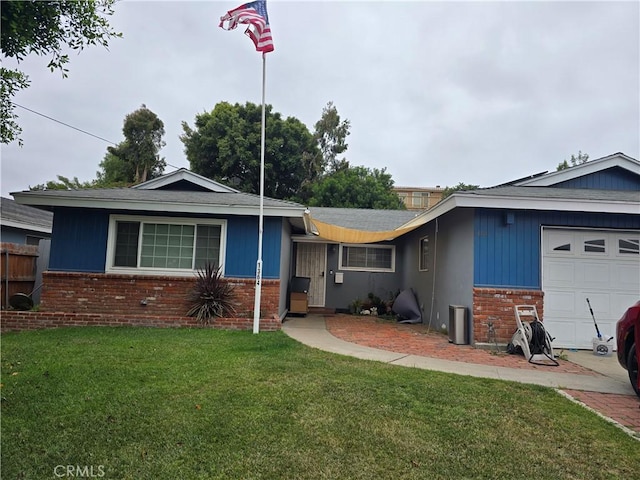 1364 El Lugar, Chula Vista, CA 91911 - single story home featuring brick siding, a garage, and a front lawn