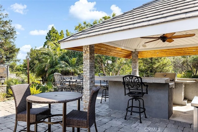 2212 Rim Rd, Duarte, CA 91008 - view of patio / terrace with a gazebo and ceiling fan