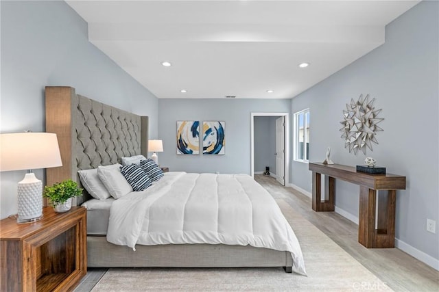 7321 Eglise Ave, Pico Rivera, CA 90660 - bedroom featuring light wood-type flooring, baseboards, and recessed lighting
