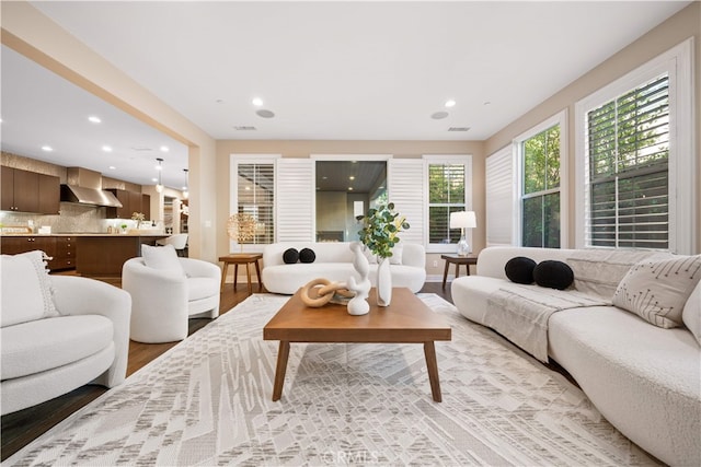74 Gainsboro, Irvine, CA 92620 - living area featuring recessed lighting and light wood finished floors