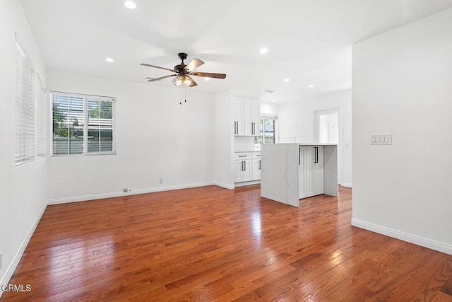 260262 Acacia St, Altadena, CA 91001 - unfurnished living room with ceiling fan, wood finished floors, baseboards, and recessed lighting