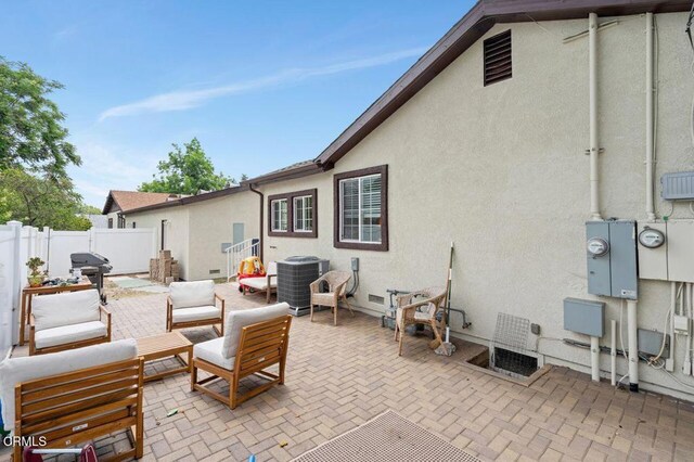 260262 Acacia St, Altadena, CA 91001 - view of patio / terrace featuring central AC unit, outdoor lounge area, and a grill